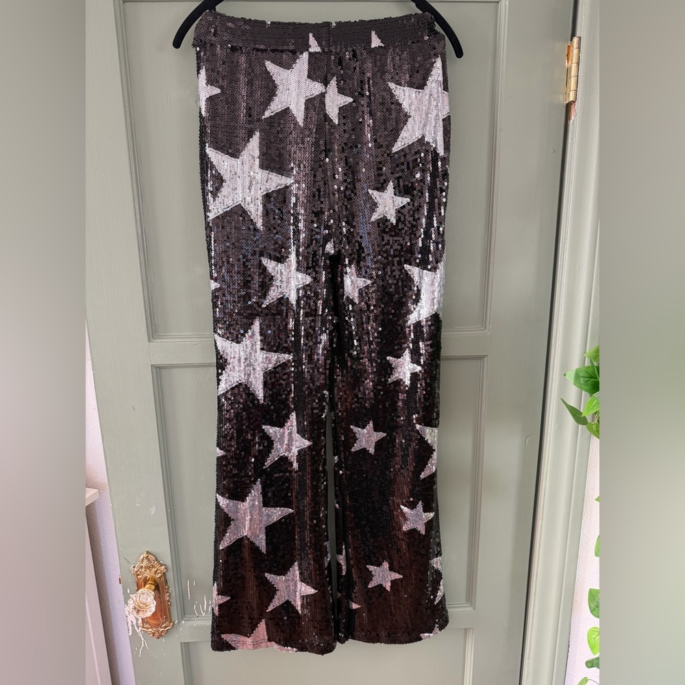 Sequin Star Blazer & Pants Set - Black with Silver Stars - Picture 3 of 3